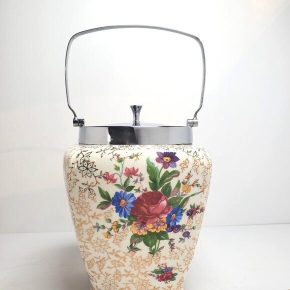 Antique Midwinter Staffordshire Porcelain Set – Biscuit Barrel, Salt & Pepper+ - Picture 14 of 14